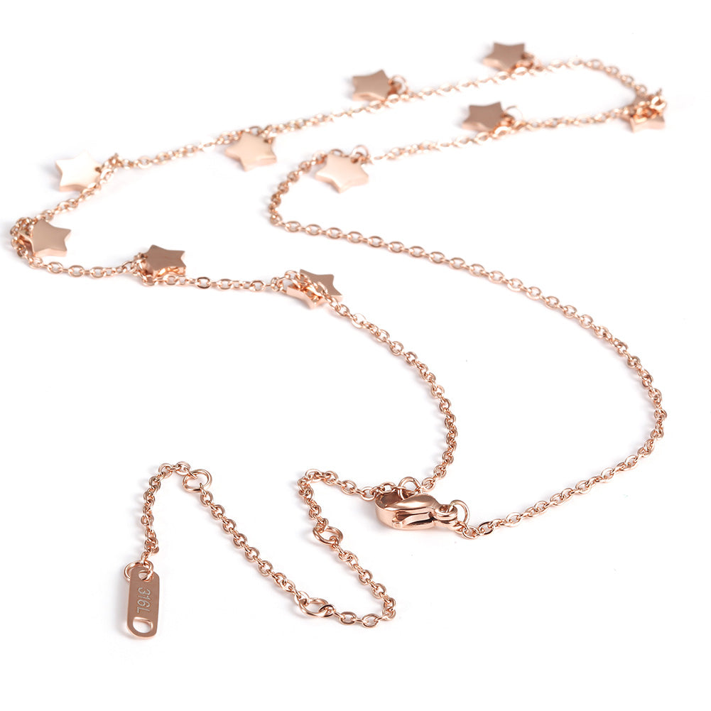 Five pointed star necklace-NSSN666ST