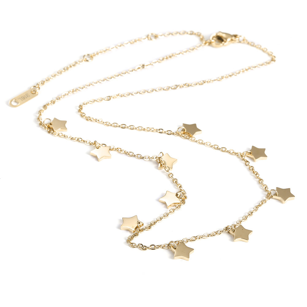Five pointed star necklace-NSSN666ST
