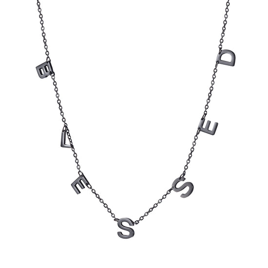 BLESSED letter necklace-NSSN667ST