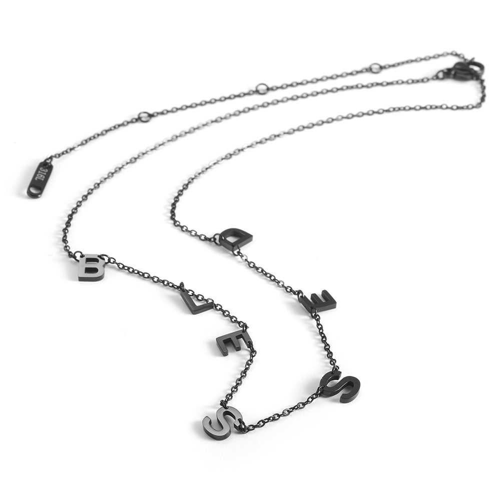 BLESSED letter necklace-NSSN667ST