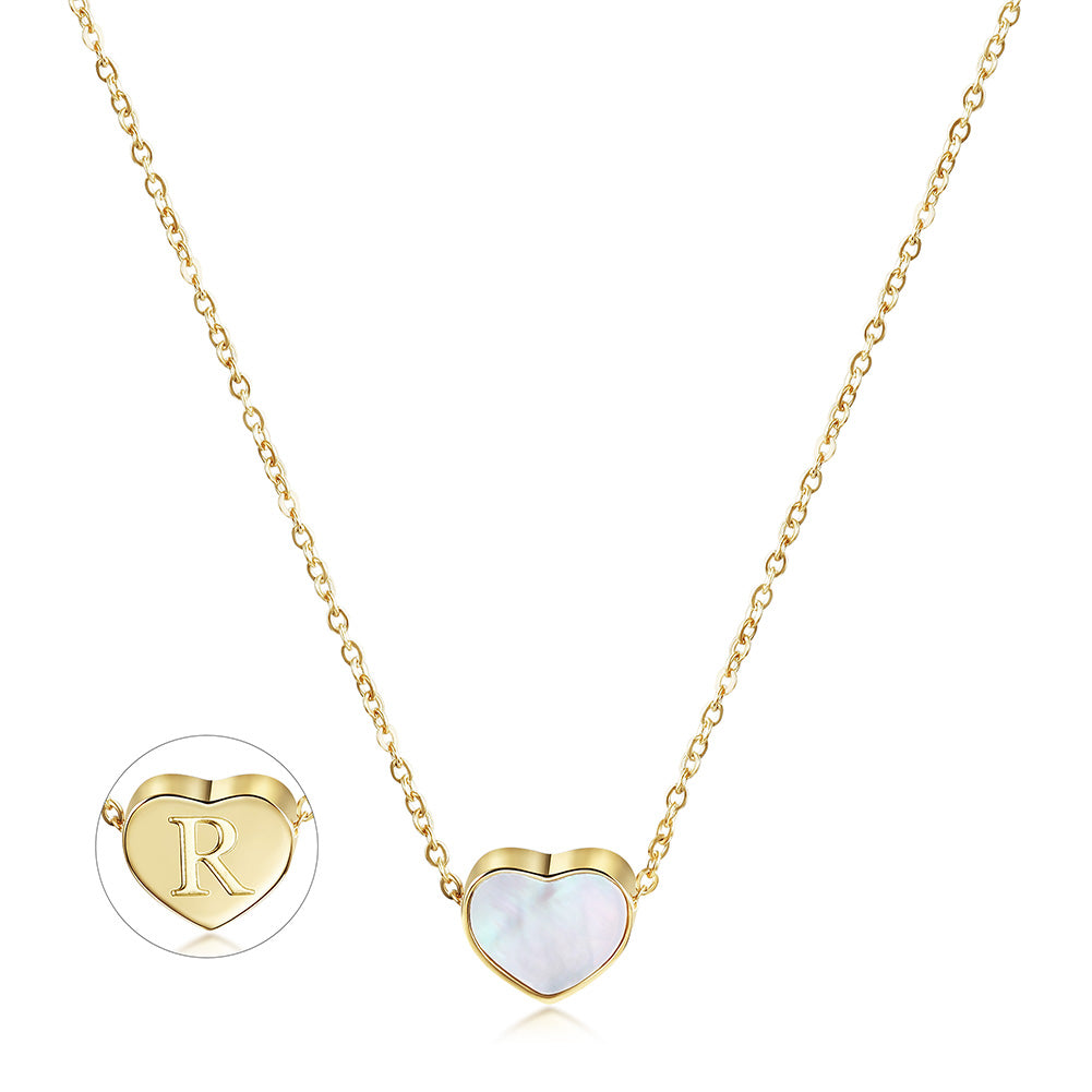 Gemstone letter necklace-NSSN669STGC-R