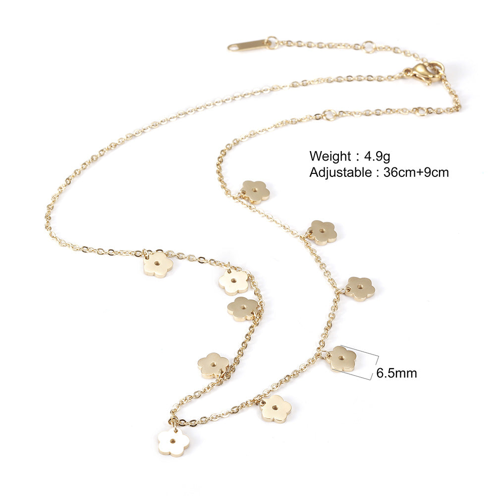 Stainless steel floral necklace-NSSN676ST