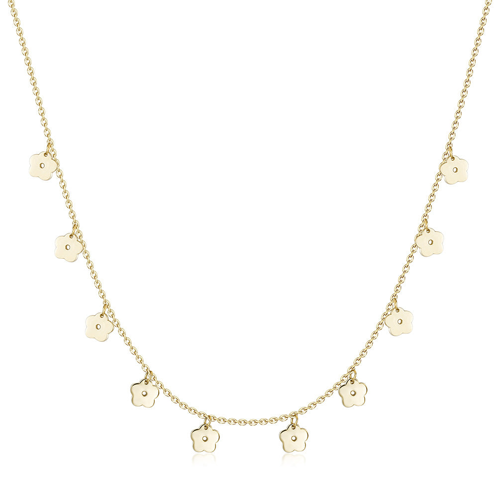 Stainless steel floral necklace-NSSN676ST