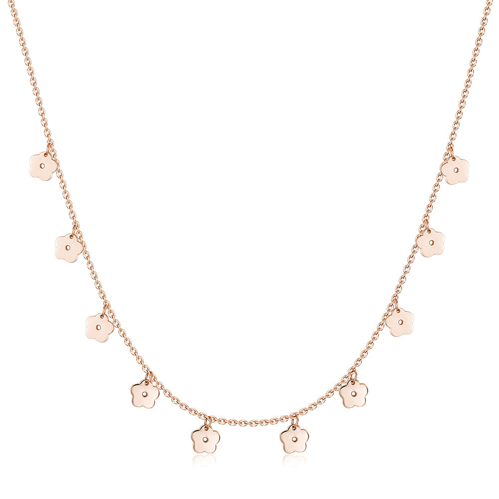 Stainless steel floral necklace-NSSN676ST