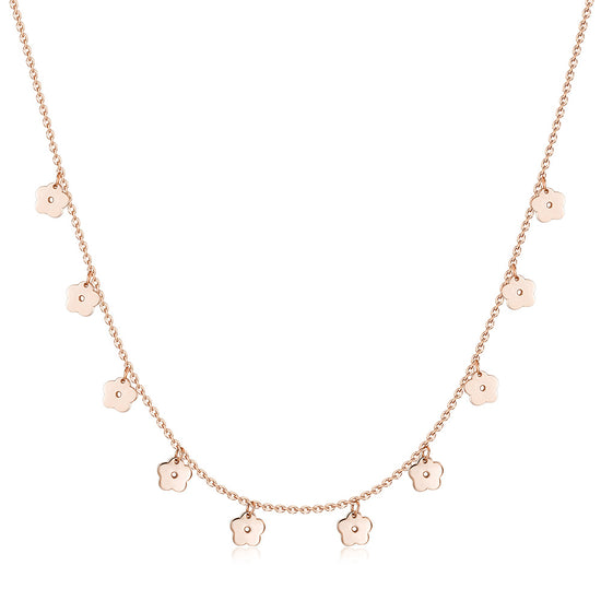Stainless steel floral necklace-NSSN676ST