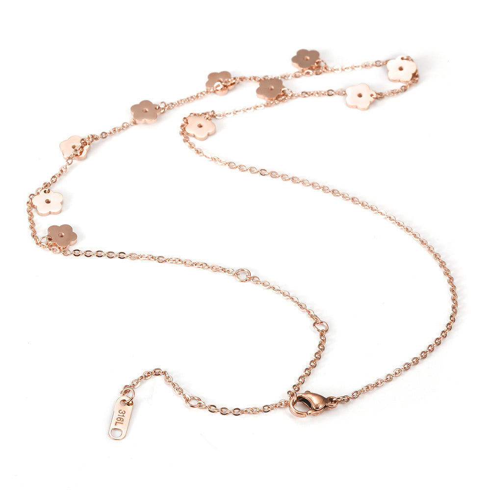 Stainless steel floral necklace-NSSN676ST