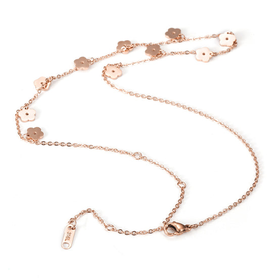 Stainless steel floral necklace-NSSN676ST