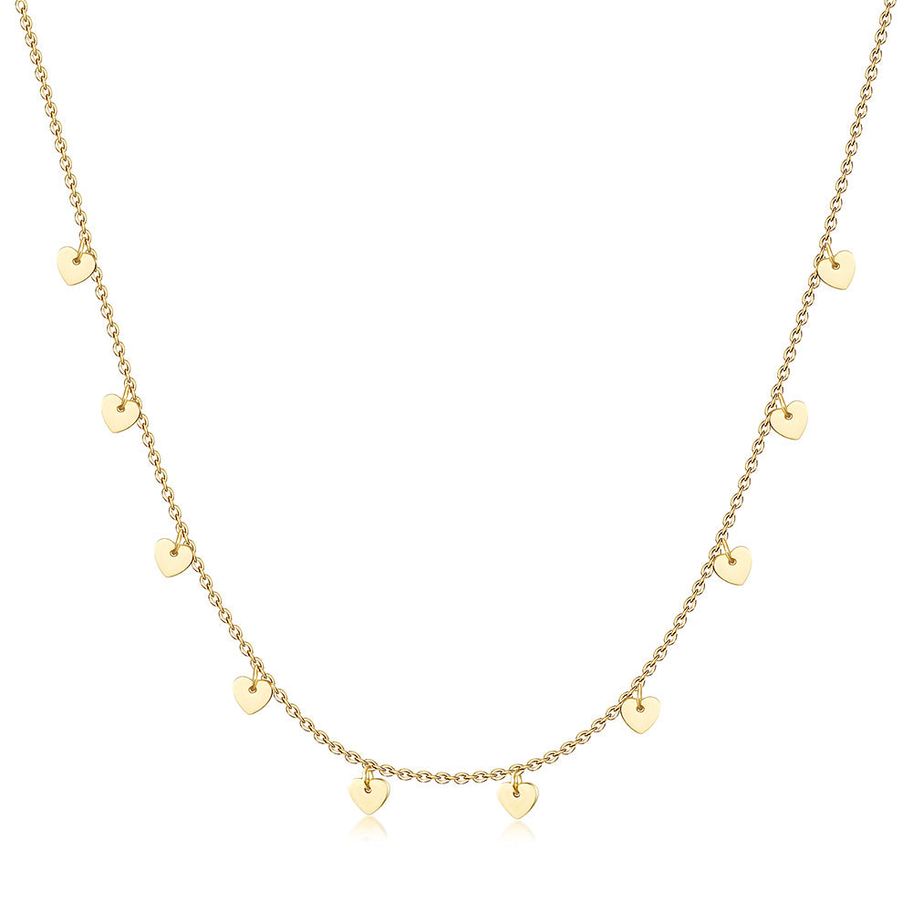 Stainless steel heart-shaped necklace-NSSN677ST