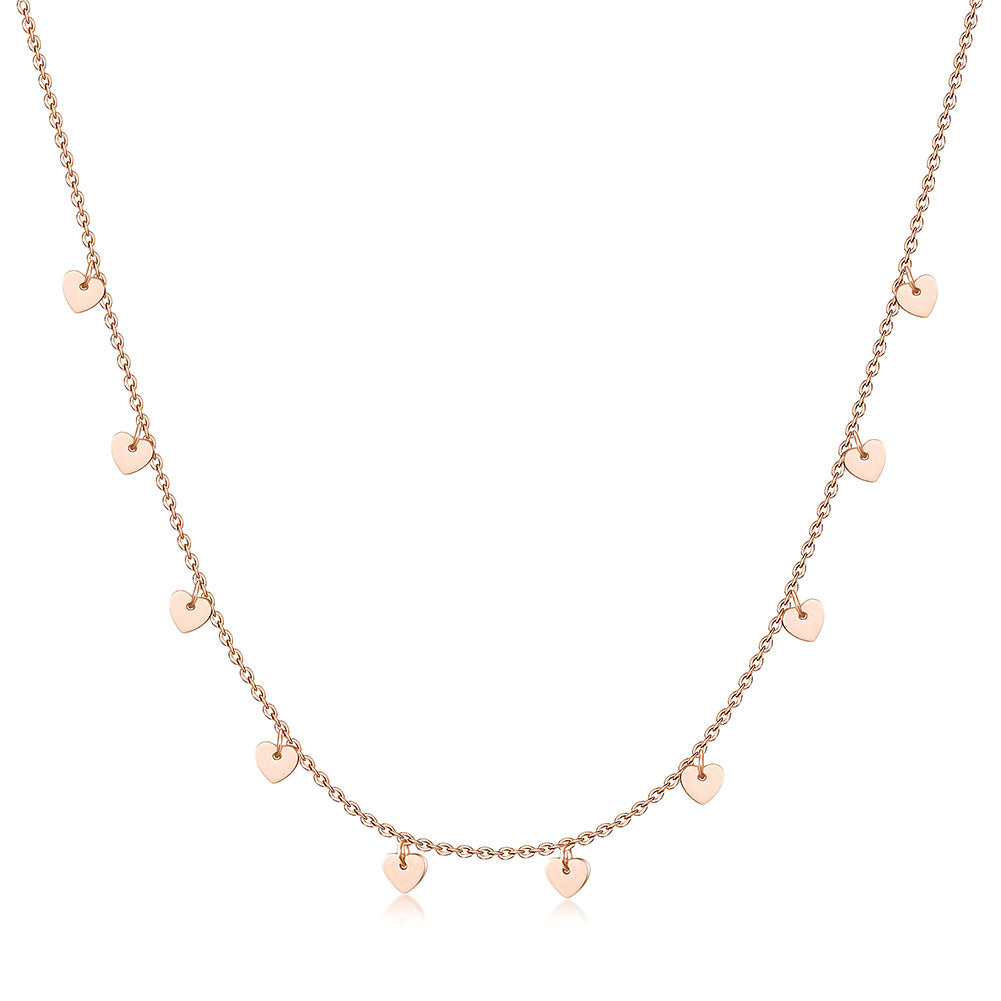 Stainless steel heart-shaped necklace-NSSN677ST