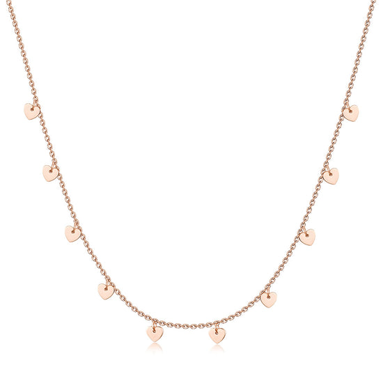 Stainless steel heart-shaped necklace-NSSN677ST