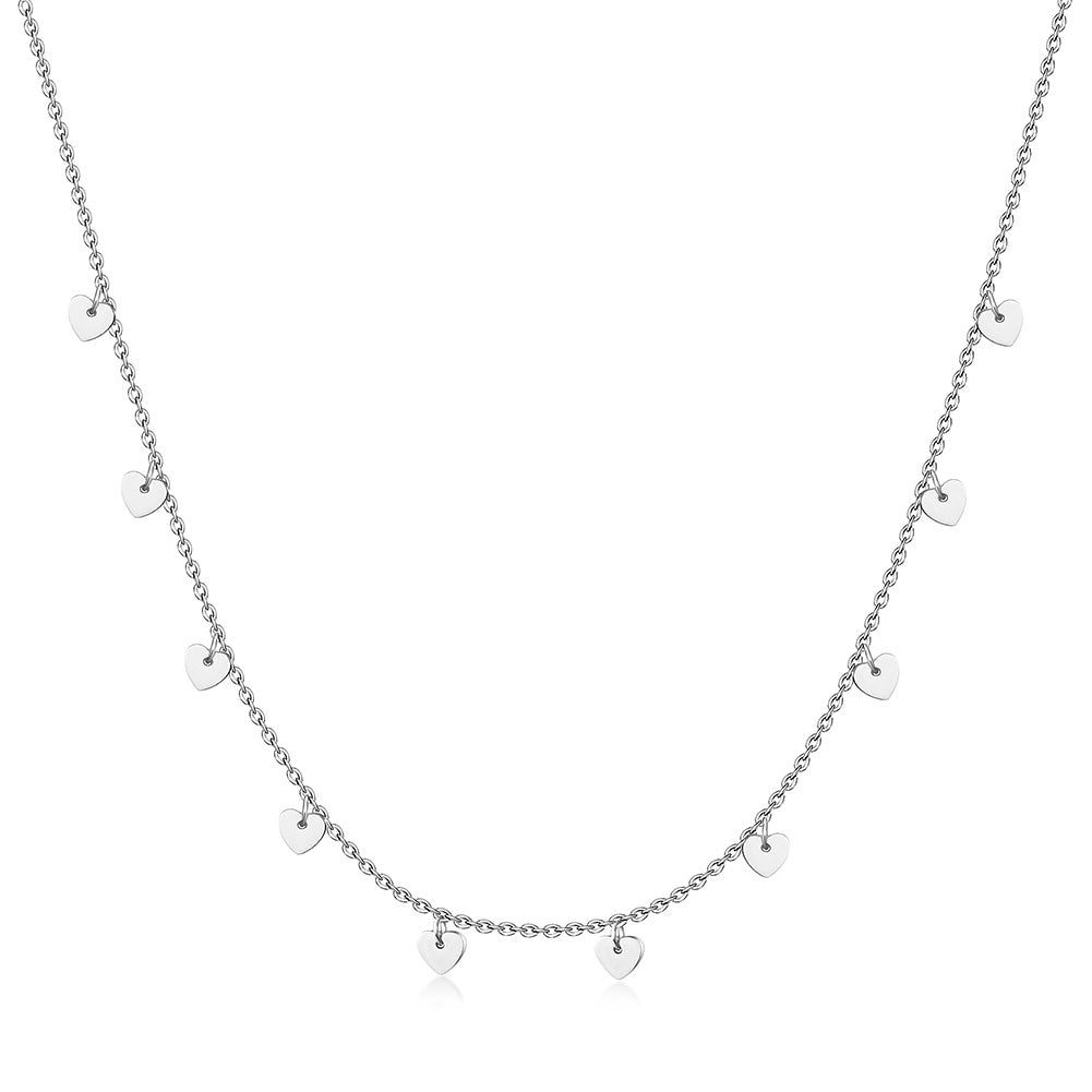 Stainless steel heart-shaped necklace-NSSN677ST