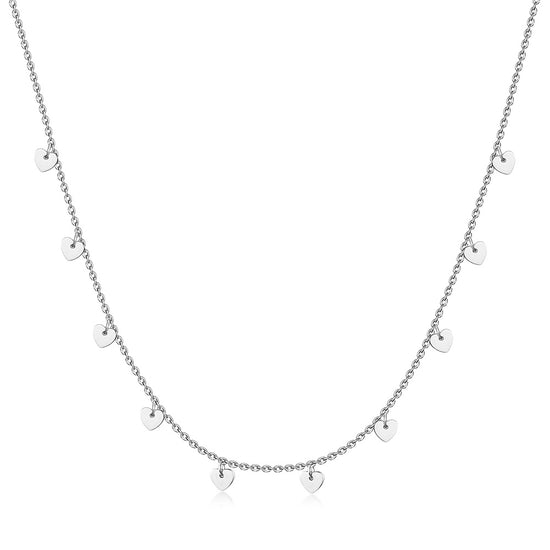 Stainless steel heart-shaped necklace-NSSN677ST