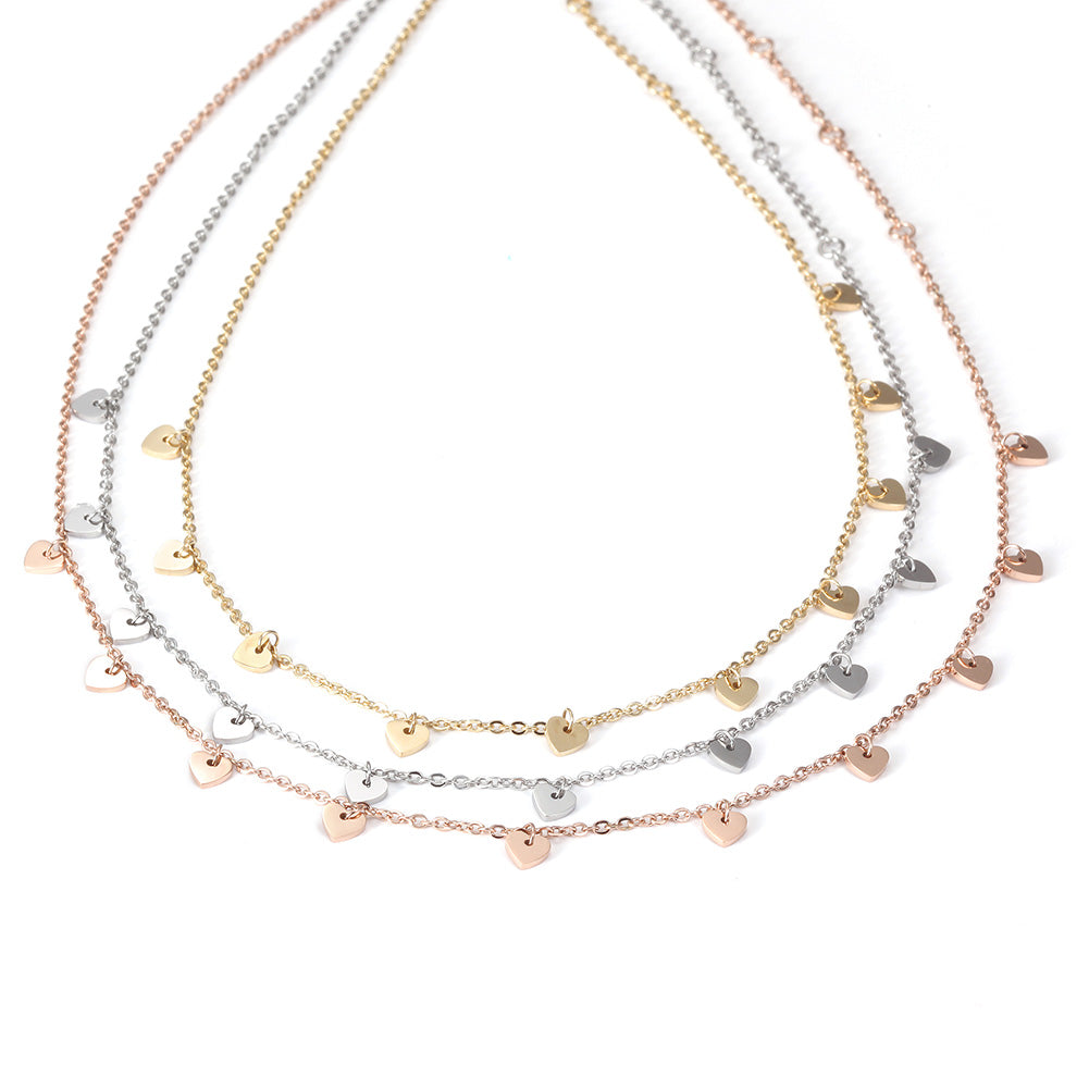 Stainless steel heart-shaped necklace-NSSN677ST