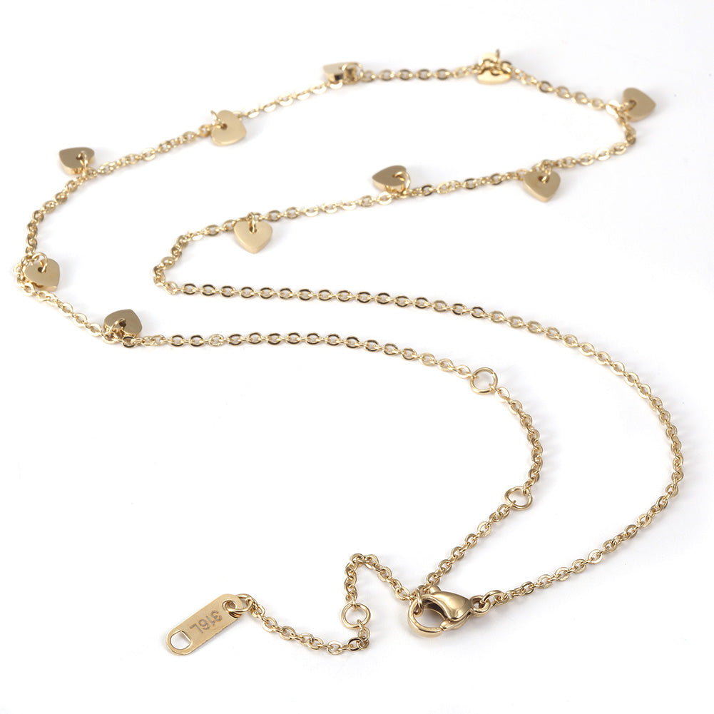 Stainless steel heart-shaped necklace-NSSN677ST