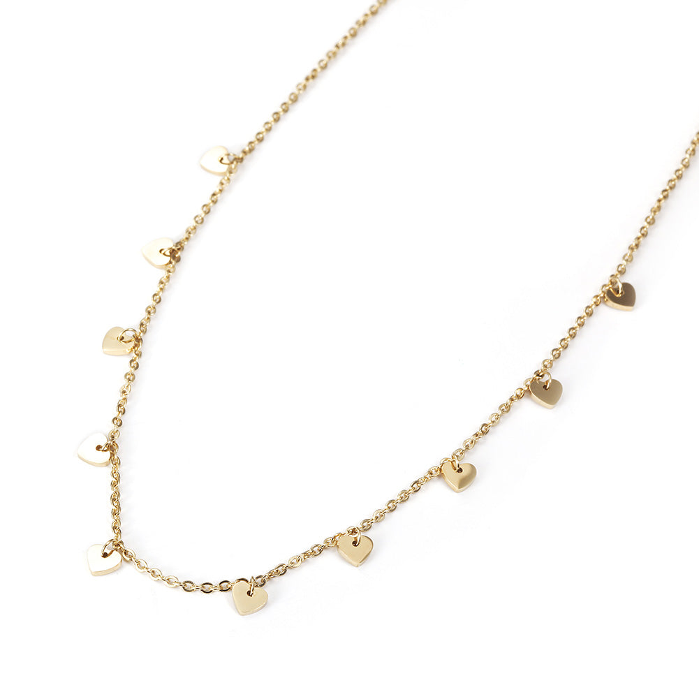 Stainless steel heart-shaped necklace-NSSN677ST