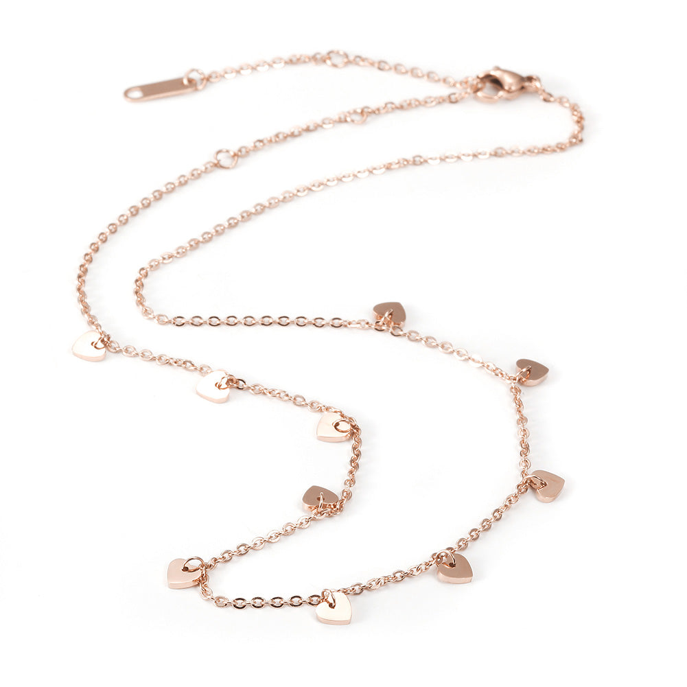 Stainless steel heart-shaped necklace-NSSN677ST