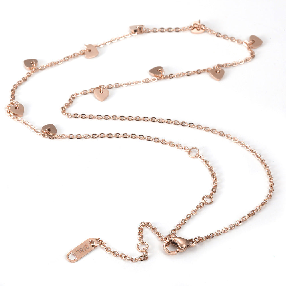 Stainless steel heart-shaped necklace-NSSN677ST