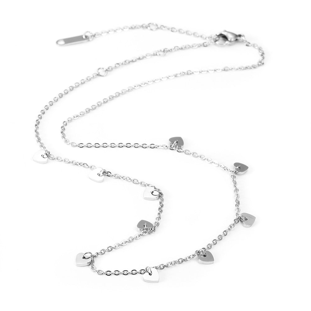 Stainless steel heart-shaped necklace-NSSN677ST