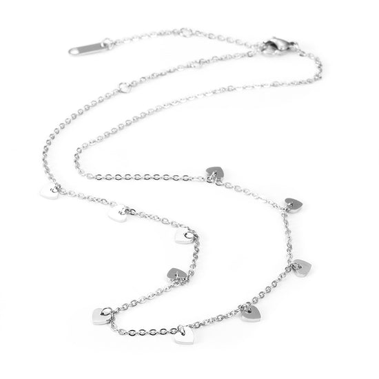 Stainless steel heart-shaped necklace-NSSN677ST