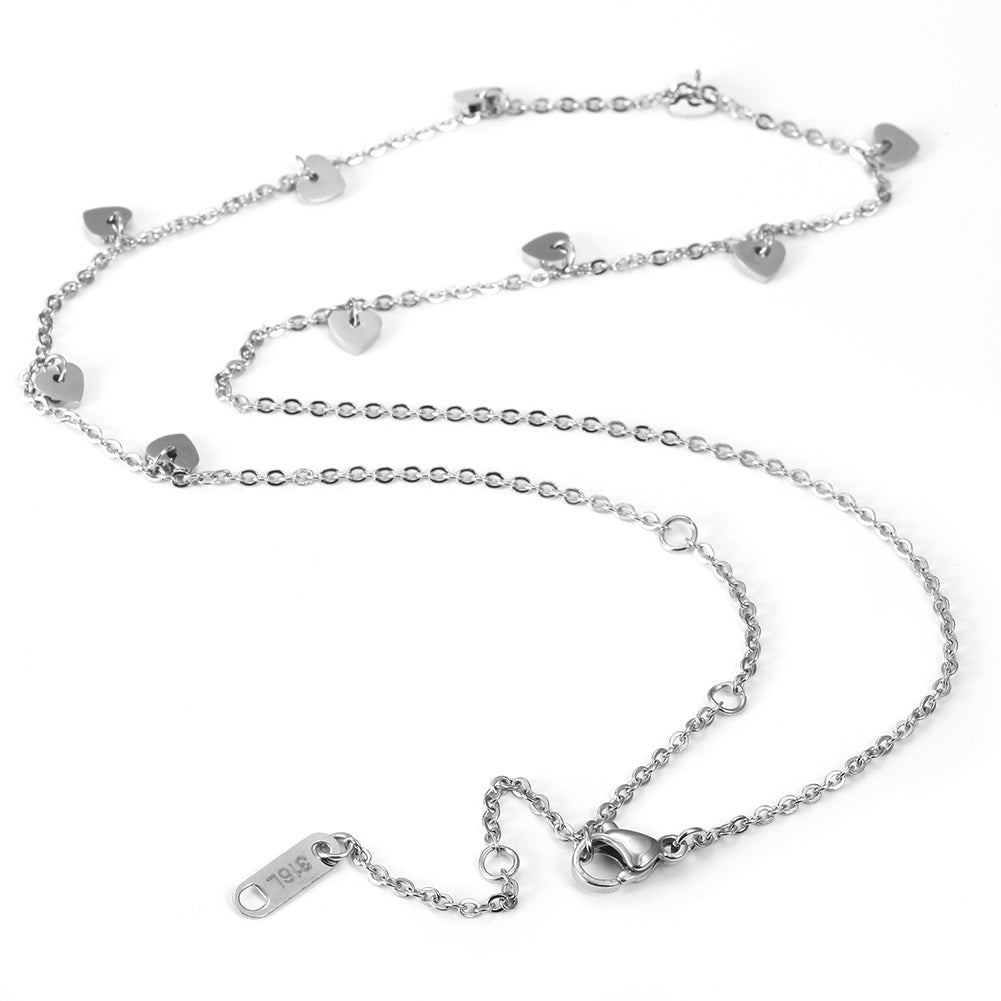 Stainless steel heart-shaped necklace-NSSN677ST