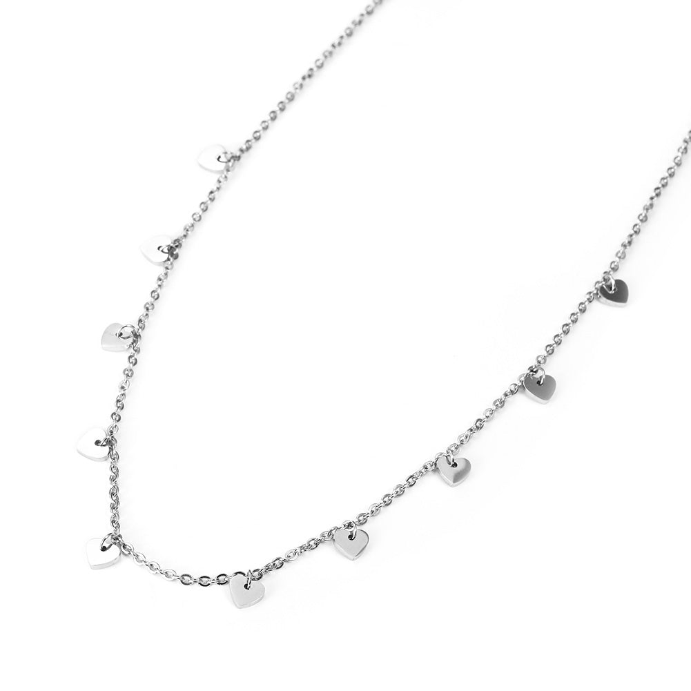 Stainless steel heart-shaped necklace-NSSN677ST