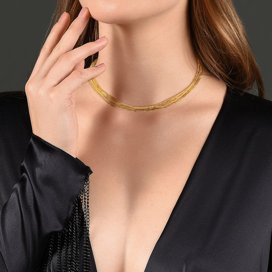 Golden Chain Necklace-NSSN679STGC