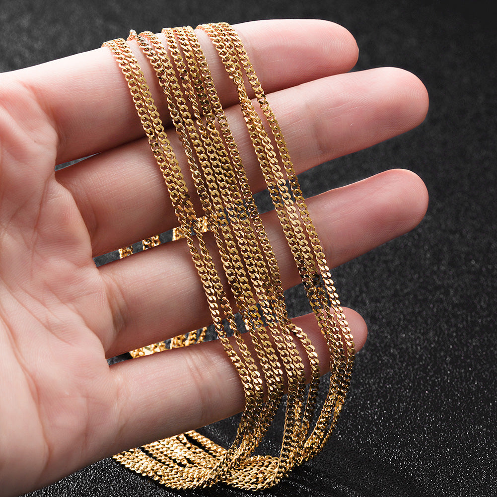Golden Chain Necklace-NSSN679STGC
