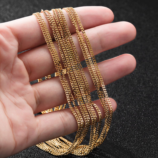 Golden Chain Necklace-NSSN679STGC