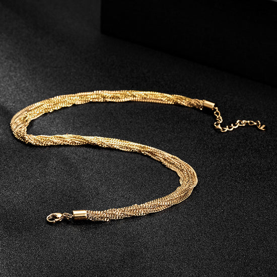 Golden Chain Necklace-NSSN679STGC
