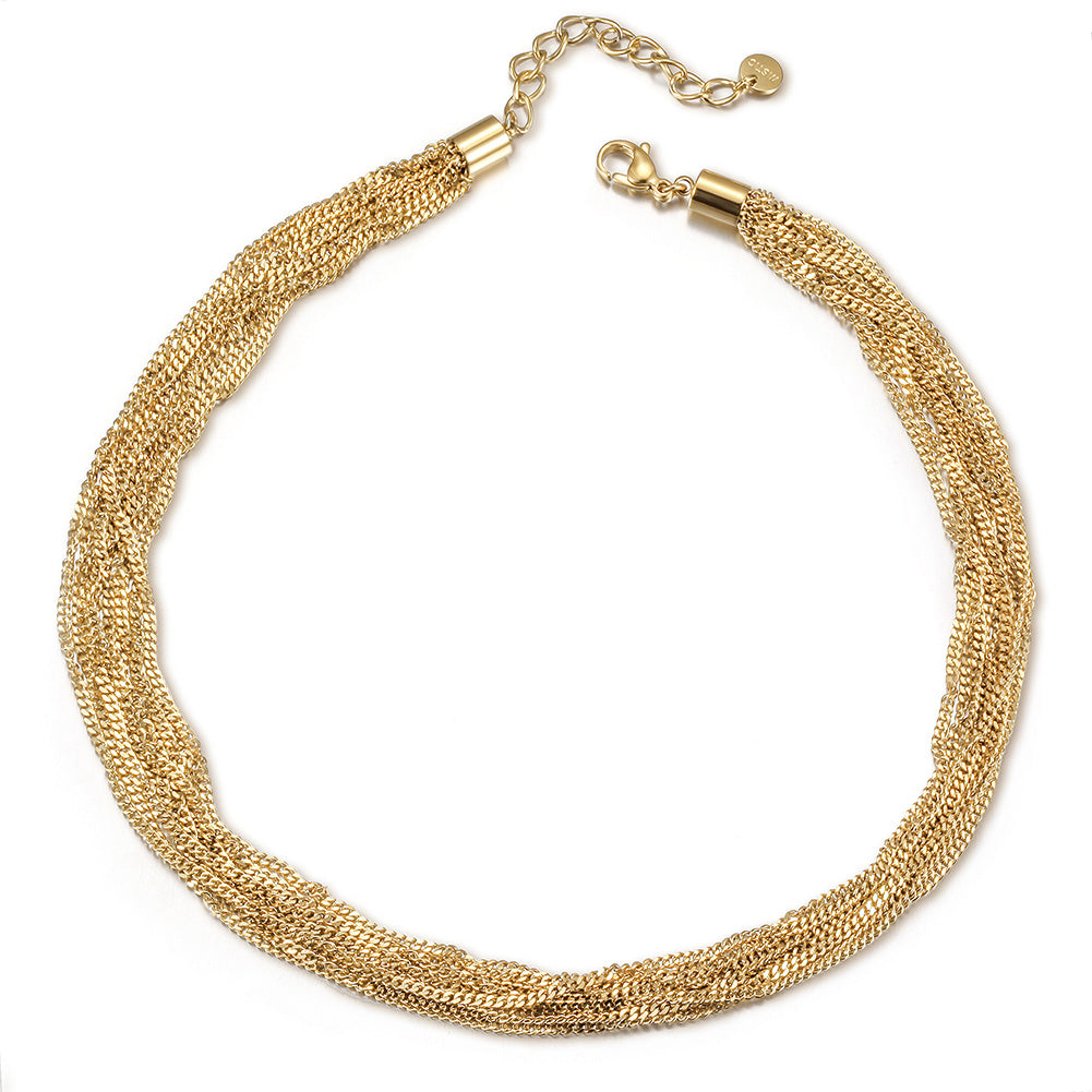 Golden Chain Necklace-NSSN679STGC