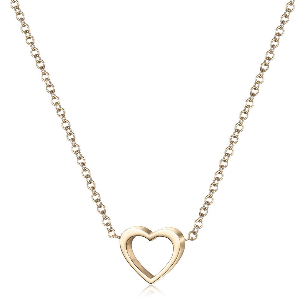 Minimally hollowed out heart-shaped necklace-NSSN680ST