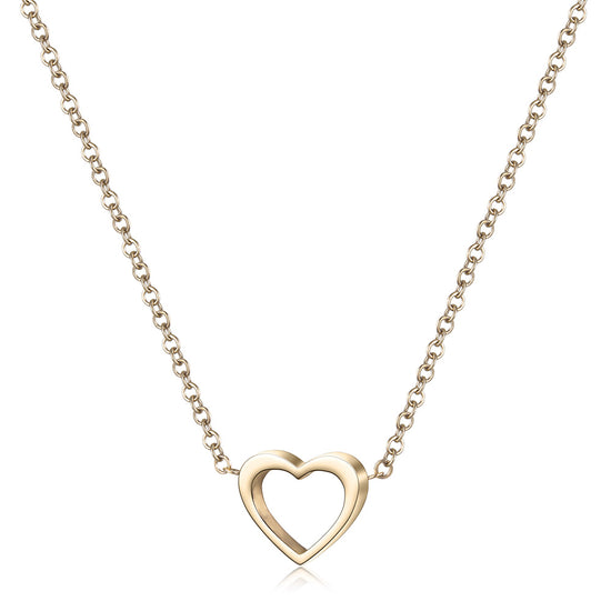 Minimally hollowed out heart-shaped necklace-NSSN680ST