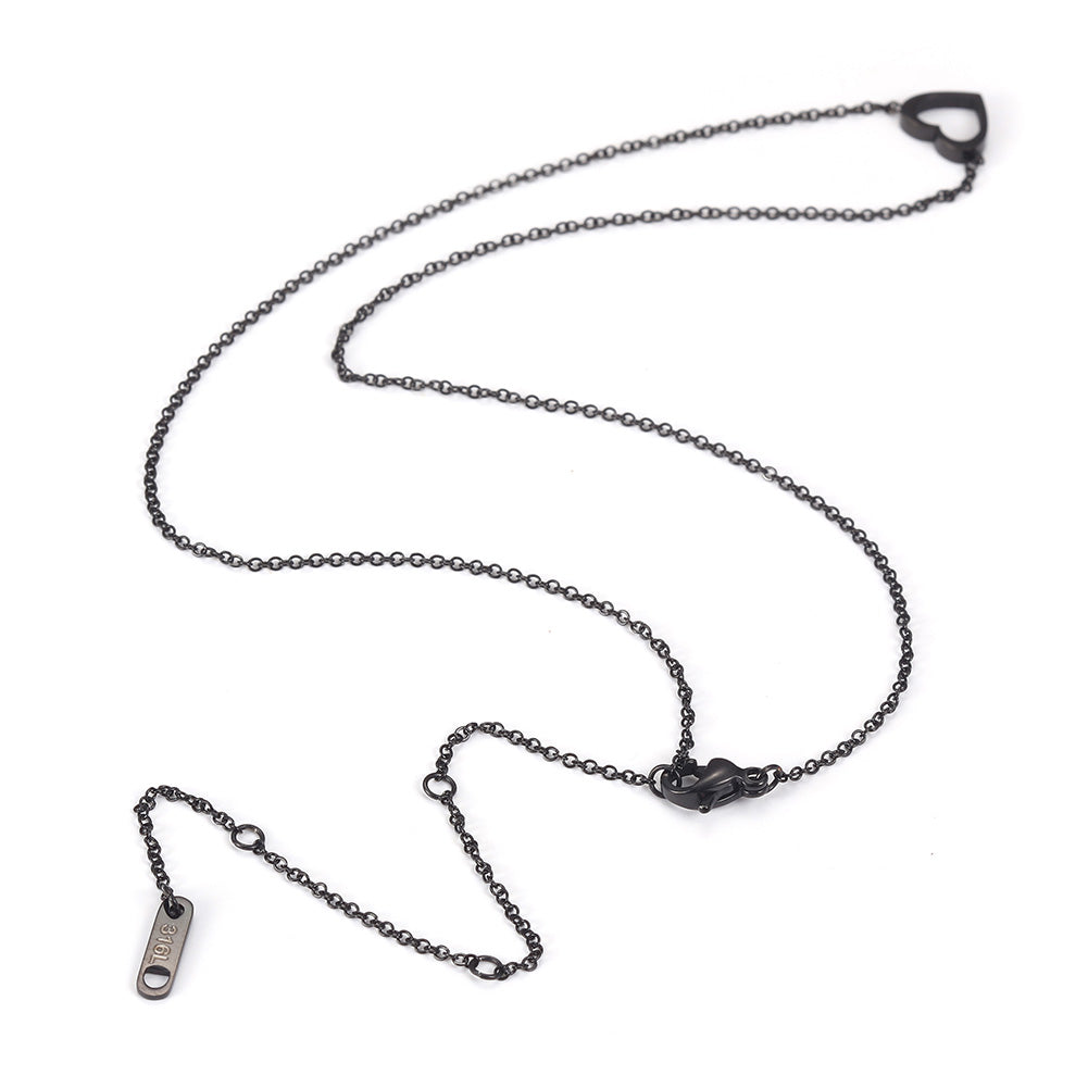 Minimally hollowed out heart-shaped necklace-NSSN680ST