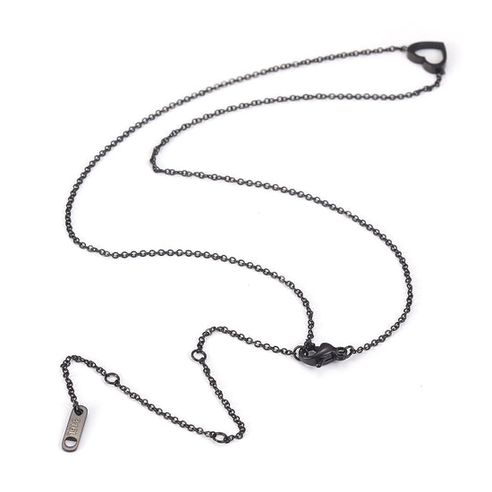 Minimally hollowed out heart-shaped necklace-NSSN680ST