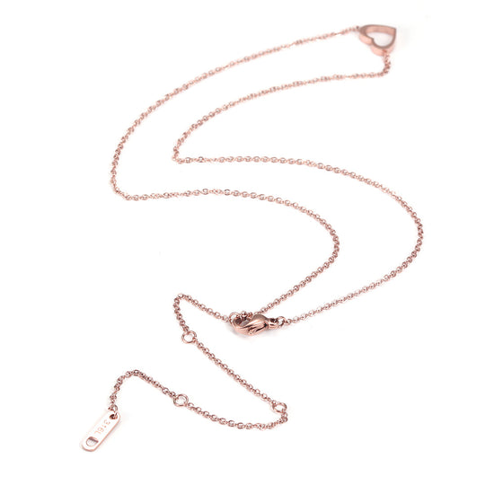 Minimally hollowed out heart-shaped necklace-NSSN680ST