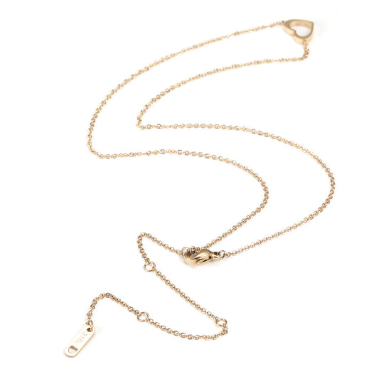 Minimally hollowed out heart-shaped necklace-NSSN680ST