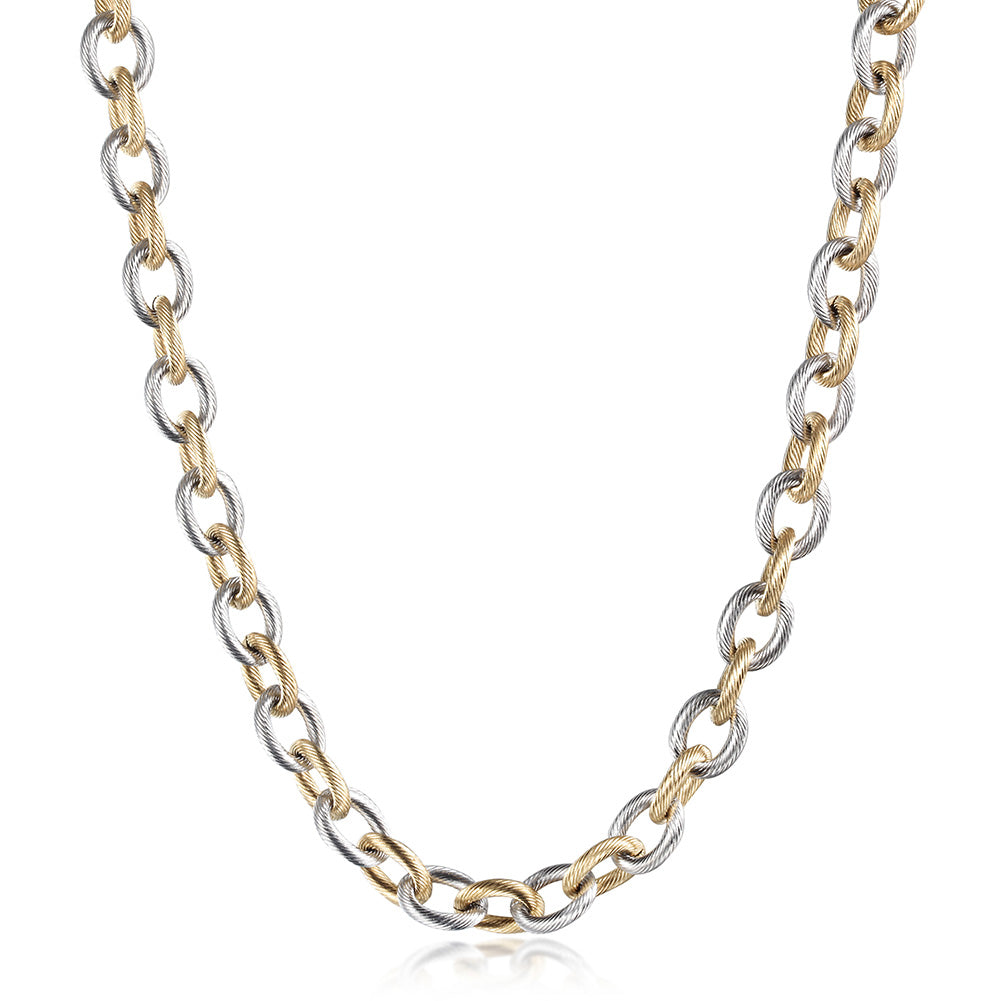 Intercolor Ring Buckle Necklace-NSSN689ST