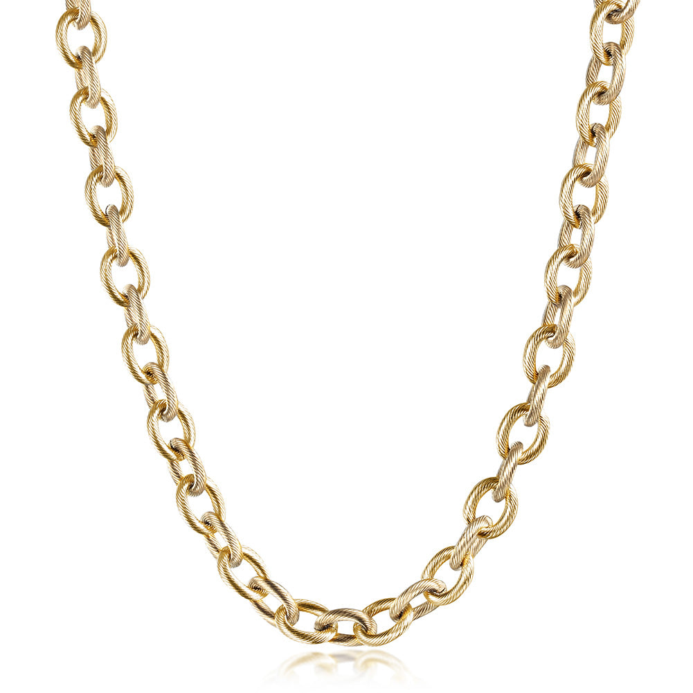 Intercolor Ring Buckle Necklace-NSSN689ST