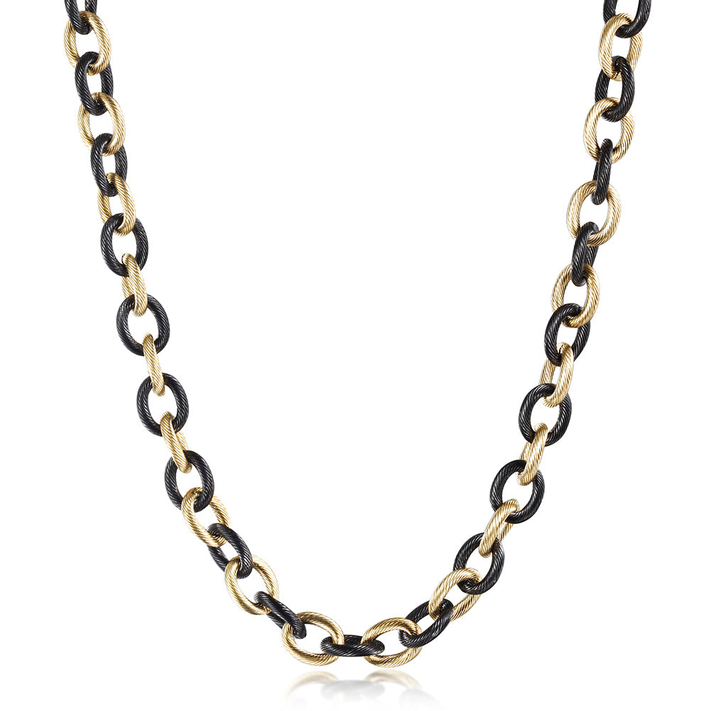 Intercolor Ring Buckle Necklace-NSSN689ST