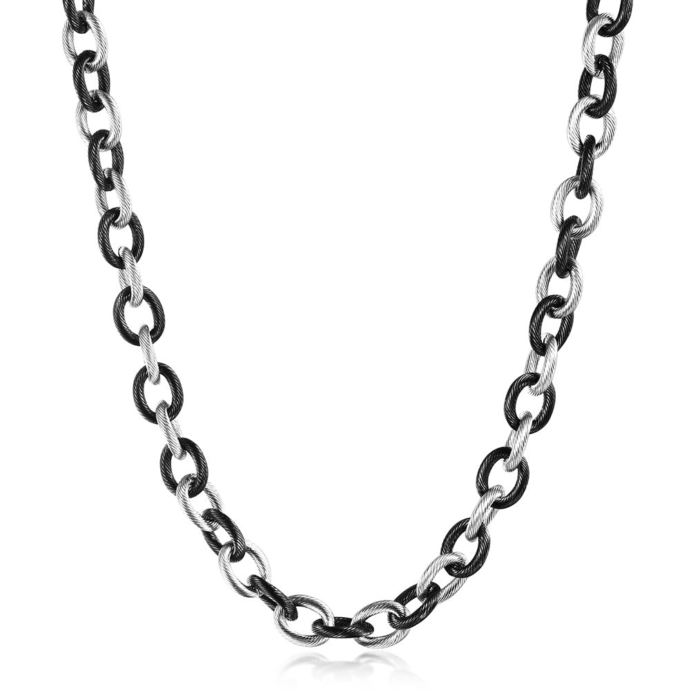 Intercolor Ring Buckle Necklace-NSSN689ST