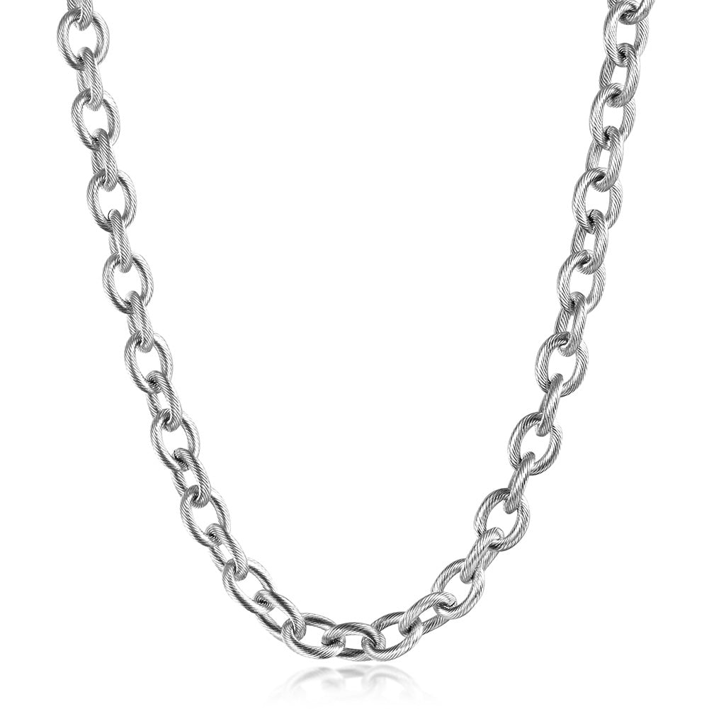 Intercolor Ring Buckle Necklace-NSSN689ST