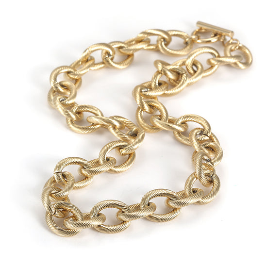 Intercolor Ring Buckle Necklace-NSSN689ST