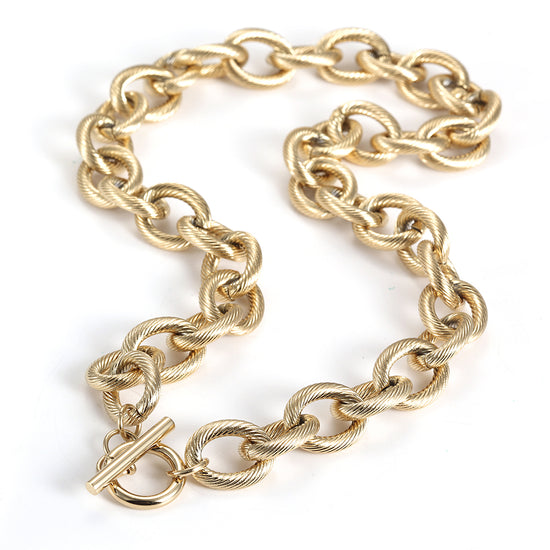 Intercolor Ring Buckle Necklace-NSSN689ST