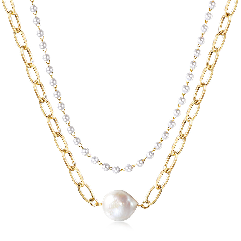 Creative Pearl Necklace-NSSN715STGC