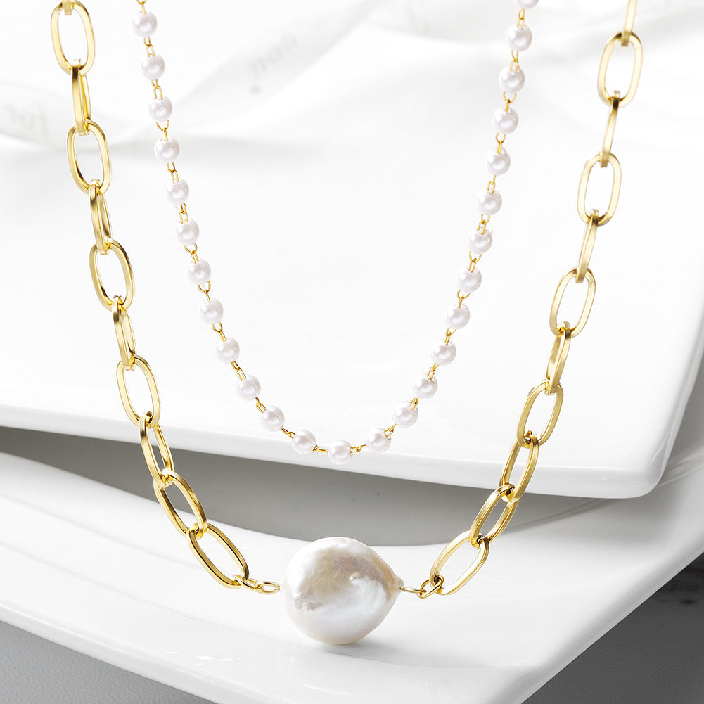 Creative Pearl Necklace-NSSN715STGC