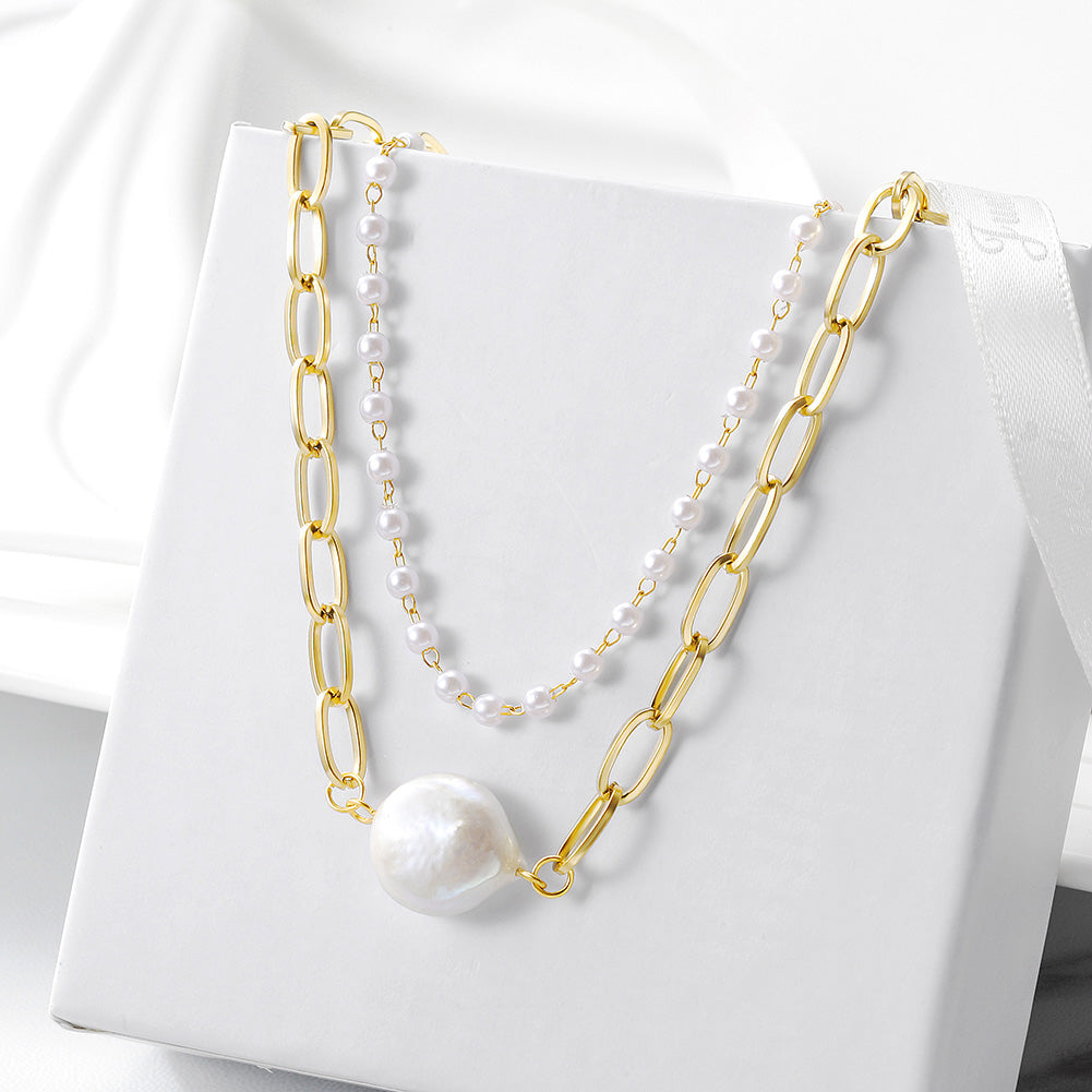 Creative Pearl Necklace-NSSN715STGC