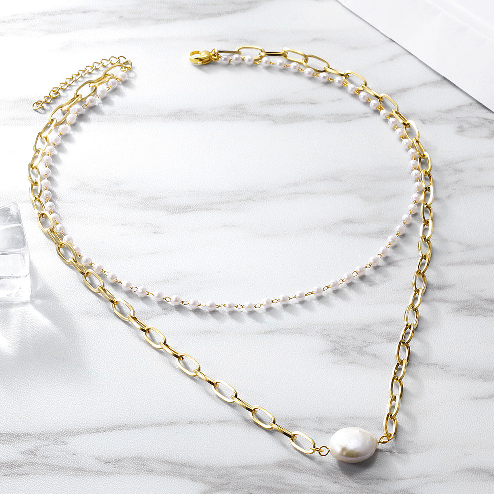 Creative Pearl Necklace-NSSN715STGC