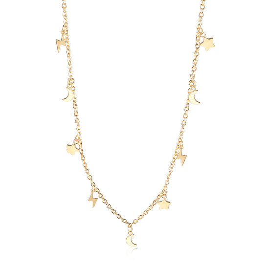 Star Moon Lightning Necklace-NSSN722ST