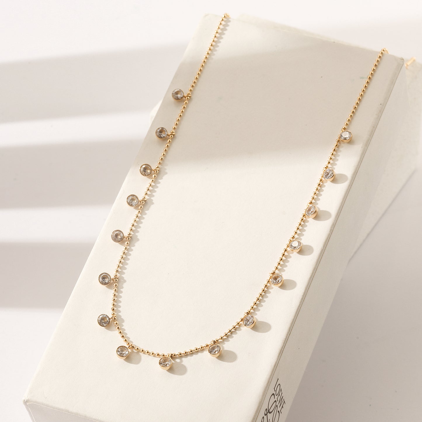 Zircon inlaid necklace-NSSN739ST