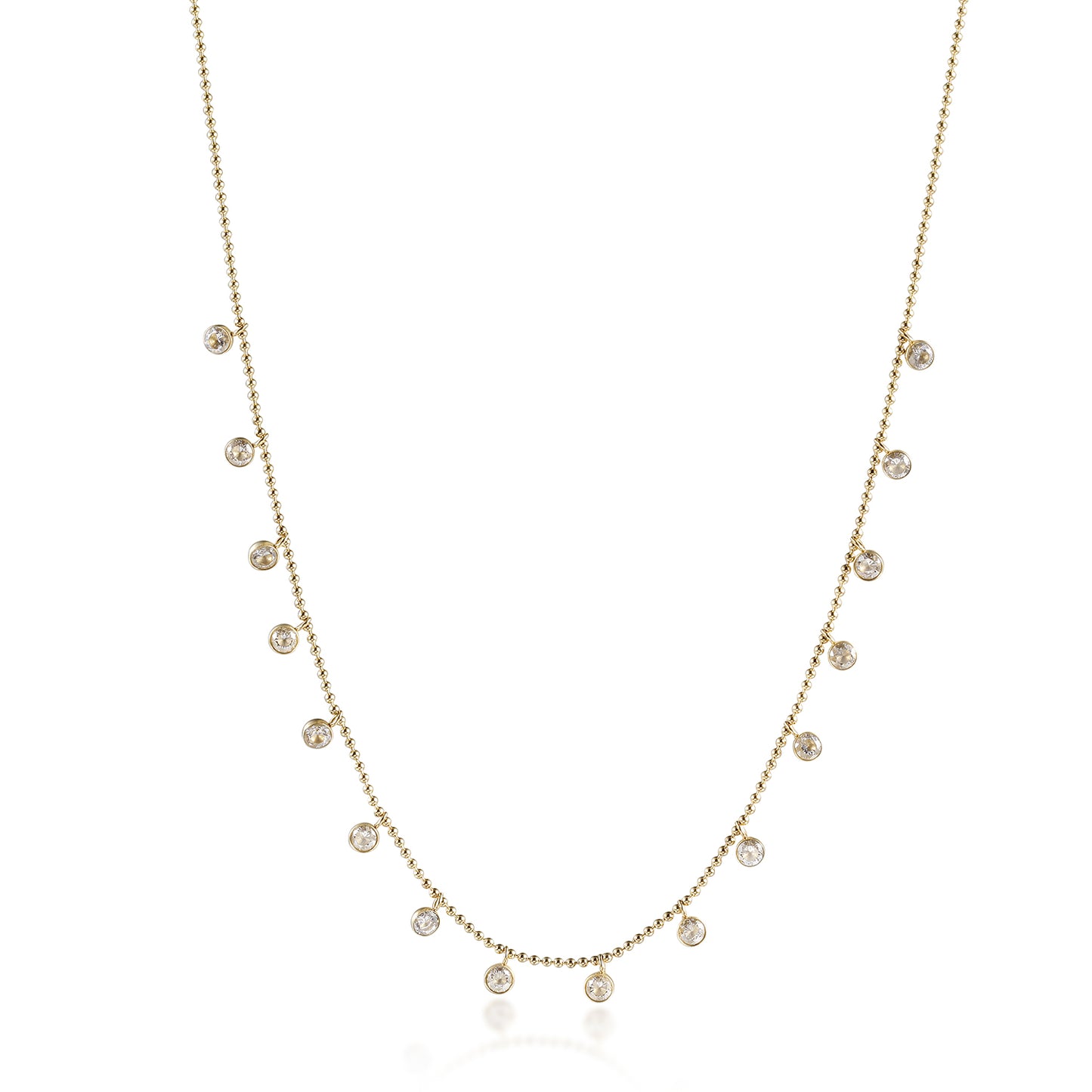 Zircon inlaid necklace-NSSN739ST